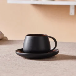 Karaca Earth Collection New Galactic 1-teiliges Reaktivglasur Teeset, 300 ml, Schwarz