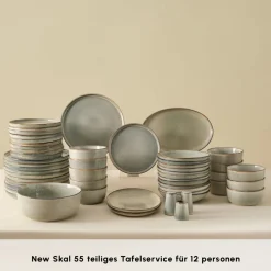 Karaca Earth Collection Skal 55-teiliges Tafelservice für 12 Personen