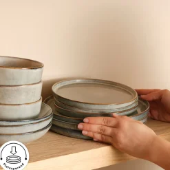 Karaca Earth Collection Skal 55-teiliges Tafelservice für 12 Personen