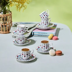 Karaca Ebruli 90 ml 6-teiliges Kaffeetassenset, Mehrfarbig