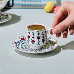 Karaca Ebruli 90 ml 6-teiliges Kaffeetassenset, Mehrfarbig