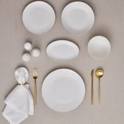 Karaca Elegance Bone Esbelto 53-teiliges Tafelservice für 12 Personen – Gold