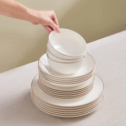 Karaca Elegance Bone Esbelto 53-teiliges Tafelservice für 12 Personen – Gold