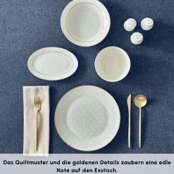 Karaca Elegance Bone Mandarin 53-teiliges Tafelservice für 12 Personen Gold