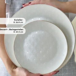 Karaca Elegance Bone Mandarin 53-teiliges Tafelservice für 12 Personen Gold