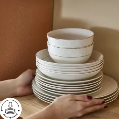 Karaca Elegance Bone Mandarin 53-teiliges Tafelservice für 12 Personen Gold