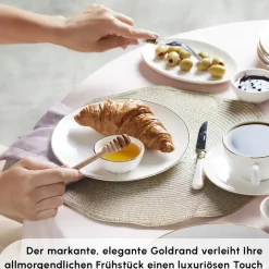 Karaca Elegance Bone Marcelo 26-Teiliges 6-Personen Frühstücksset Gold