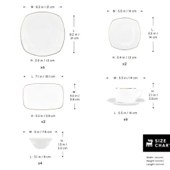 Karaca Elegance Bone Padoca 26-Teiliges 6-Personen Frühstücksset Gold