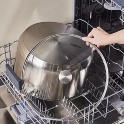 Karaca Elite Edelstahl-Induktions-Kochtopf mit Deckel, 34 cm, Silber