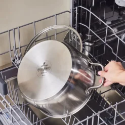 Karaca Elite Edelstahl-Induktions-Kochtopf mit Deckel, 24 cm, Silber