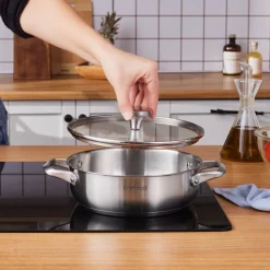 Karaca Elite Edelstahl-Kasserolle Flach 22 cm