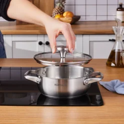 Karaca Elite Edelstahl-Kasserolle Flach 18 cm