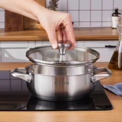 Karaca Elite Edelstahl-Kasserolle Flach 20 cm