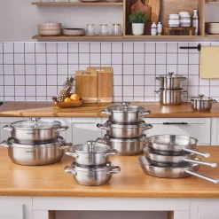 Karaca Elite Edelstahl-Kasserolle Flach 26 cm 3,4 L