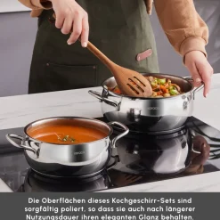 Karaca Emirgan Induktion Kochtopfset aus Stahl, 8 Teilig