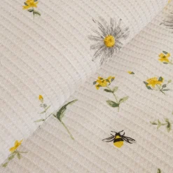 Karaca Emma Piquédecke aus 100 % Baumwolle, 200 × 220 cm, Gelb