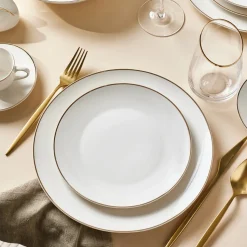 Karaca Epsilon New Generation Bone 12 Personen Geschirrset, Gold, 76 teilig