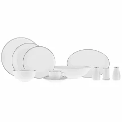 Karaca Epsilon New Generation Bone 12 Personen Geschirrset, Platin, 76 teilig