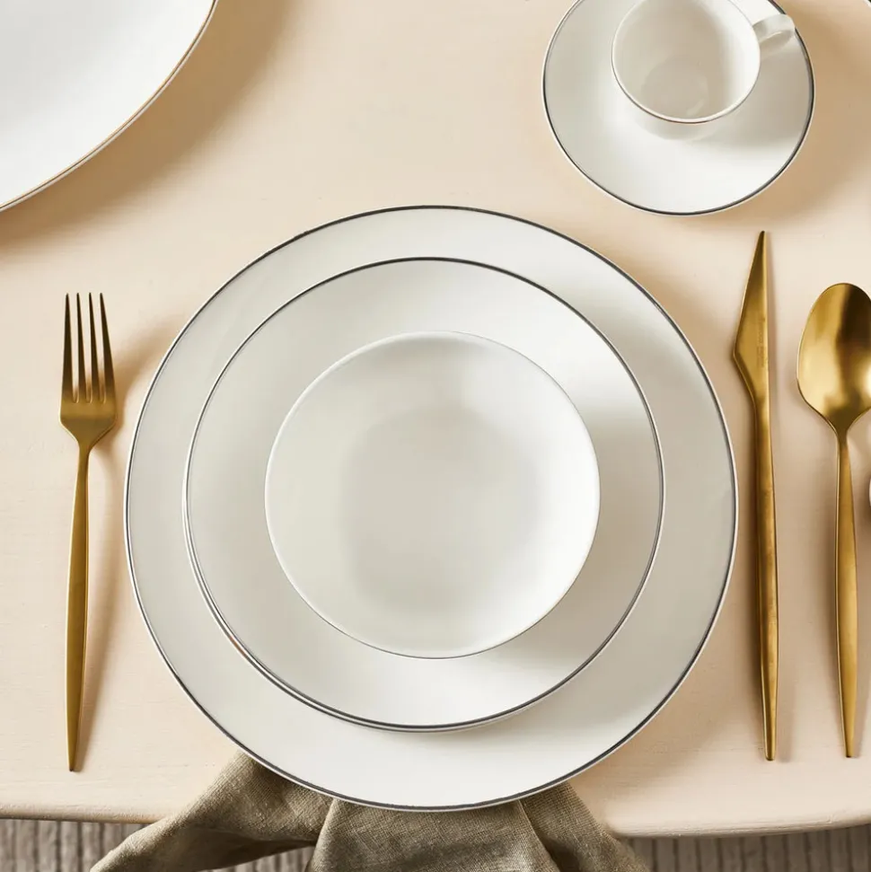 Karaca Epsilon New Generation Bone 12 Personen Geschirrset, Platin, 76 teilig