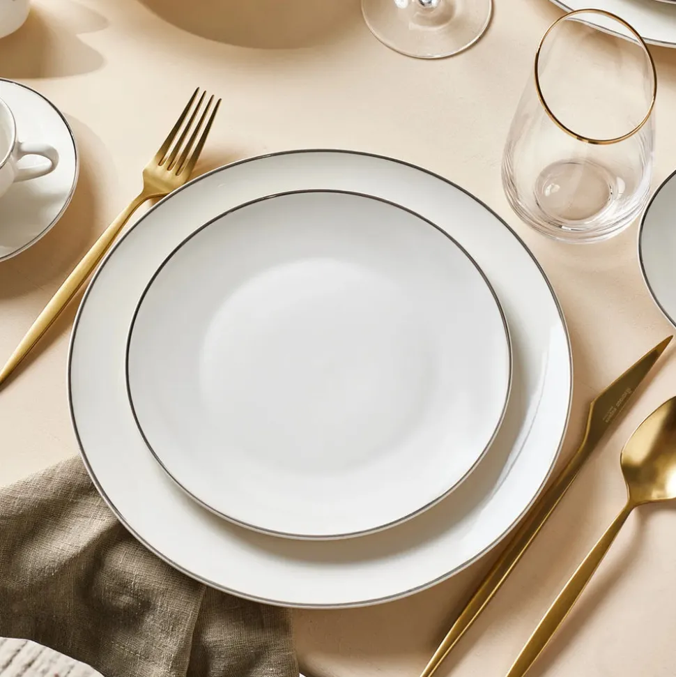 Karaca Epsilon New Generation Bone 12 Personen Geschirrset, Platin, 76 teilig