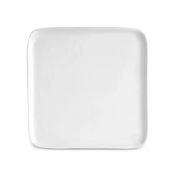 Karaca Epsilon Quadratischer Dessert-/Beilagenteller aus Porzellan, 22 cm, Weiß