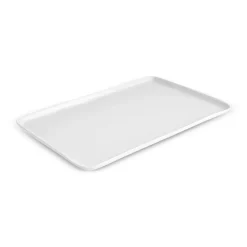 Karaca Epsilon Rechteckige Servierplatte aus Porzellan, 44 cm, Weiß