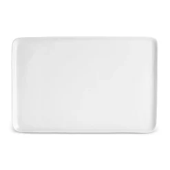 Karaca Epsilon Rechteckige Servierplatte aus Porzellan, 44 cm, Weiß