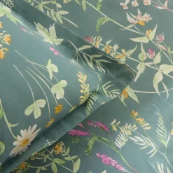 Karaca Evergreen Renforcé Bettwäsche-Set, Einzelbett, Grün