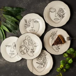 Karaca Face 6-teiliges Kuchenteller-Set