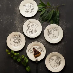 Karaca Face 6-teiliges Kuchenteller-Set