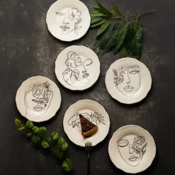 Karaca Face 6-teiliges Kuchenteller-Set