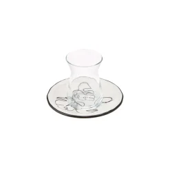 Karaca Face 12-teiliges Türkisches Teeset für 6 Personen, 132 ml, Mehrfarbig