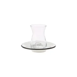 Karaca Face 12-teiliges Türkisches Teeset für 6 Personen, 132 ml, Mehrfarbig