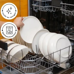 Karaca Favaro für 12 Personen Geschirrset, 56 Teilig, New Generation Bone