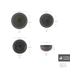 Karaca Fein Reactive Geschirrset, 6 Personen, 24 teilig