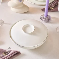 Karaca Fine Bone Meridian 55-teiliges Tafelservice für 12 Personen Platin