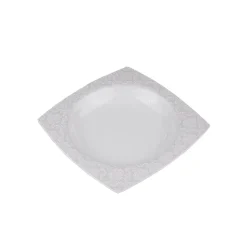 Karaca Fine Bone Ruffle 60-teiliges Quadratisches Tafelservice für 12 Personen