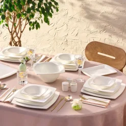 Karaca Fine Pearl Dara 58-Teiliges 12-Personen Geschirrset Gold