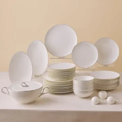 Karaca Fine Pearl Extra Chanak 55-teiliges Tafelservice für 12 Personen Platin