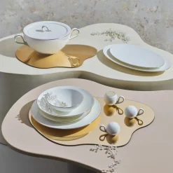 Karaca Fine Pearl Extra Chanak 62-Teiliges 12-Personen Geschirrset Gold