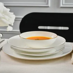 Karaca Fine Pearl Extra Chanak 55-teiliges Tafelservice für 12 Personen, Gold