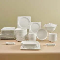 Karaca Fine Pearl Extra Nish 62-Teiliges 12-Personen Geschirrset Platin