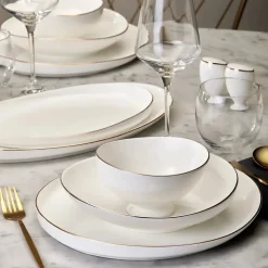 Karaca Fine Pearl Extra Wilderness 62-Teiliges 12-Personen Geschirrset Gold