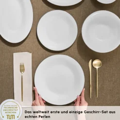 Karaca Fine Pearl Fame 58-teiliges Tafelservice für 12 Personen, Platin