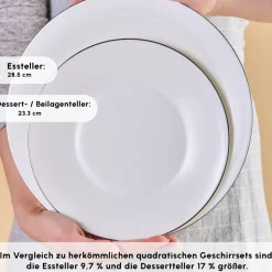 Karaca Fine Pearl Fame 58-teiliges Tafelservice für 12 Personen, Platin