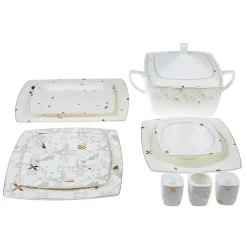 Karaca Fine Pearl Lyria 62-teiliges Geschirrset für 12 Personen