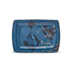 Karaca Fine Pearl Midnight 62 teiliges Geschirrset Quadrat Perlmutt für 12 Personen