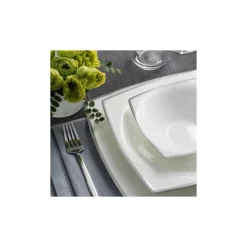 Karaca Fine Pearl Neklus 62-teiliges Tafelservice für 12 Personen Eckig