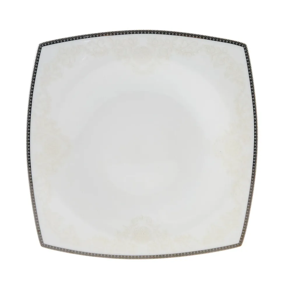 Karaca Fine Pearl Neklus 62-teiliges Tafelservice für 12 Personen Eckig