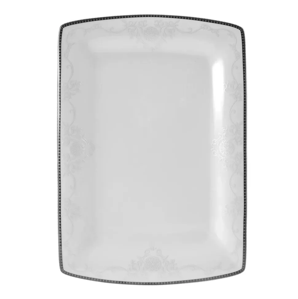 Karaca Fine Pearl Neklus 62-teiliges Tafelservice für 12 Personen Eckig